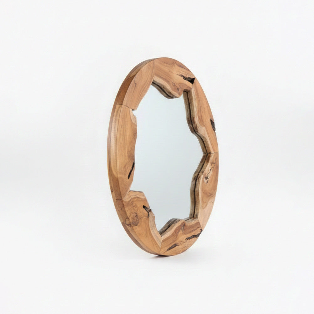 Wooden Organic Mirror "Teduh" - Natural - 60 cm