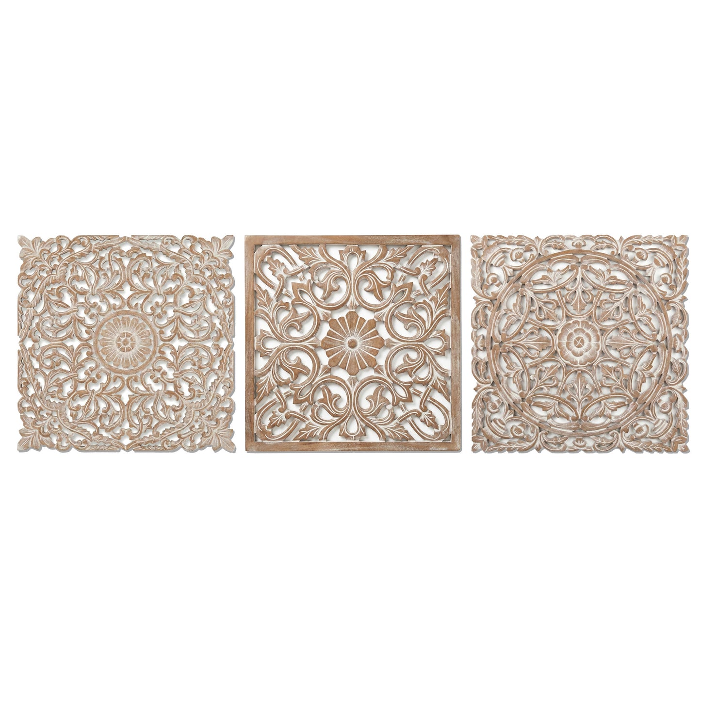 Set of 3 Decorative Panels "Pererenan" - Gold - 50 cm