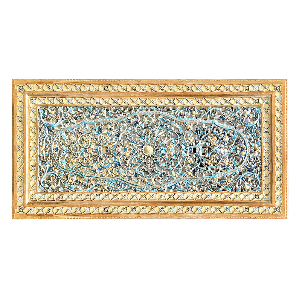 Carved Decorative Panel "Jimbaran" - Multicolor Yellow - 180 x 75 cm