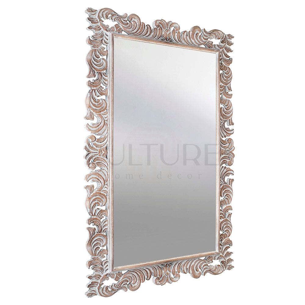 Hand Carved Mirror Kuno Antic-wash 150 cm