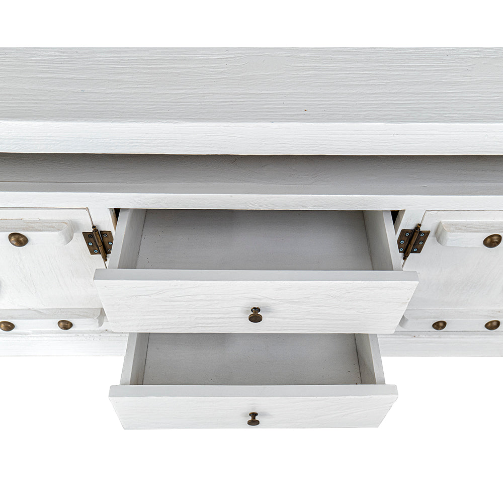 Wooden Media Console "Inggrid" - White Wash - 180 cm