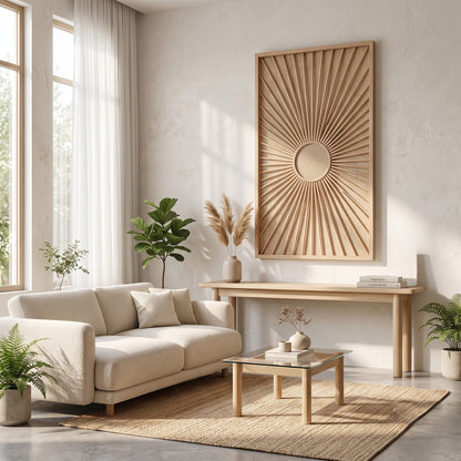Rattan Wall Panel 'Solis' - 100 x 60 cm