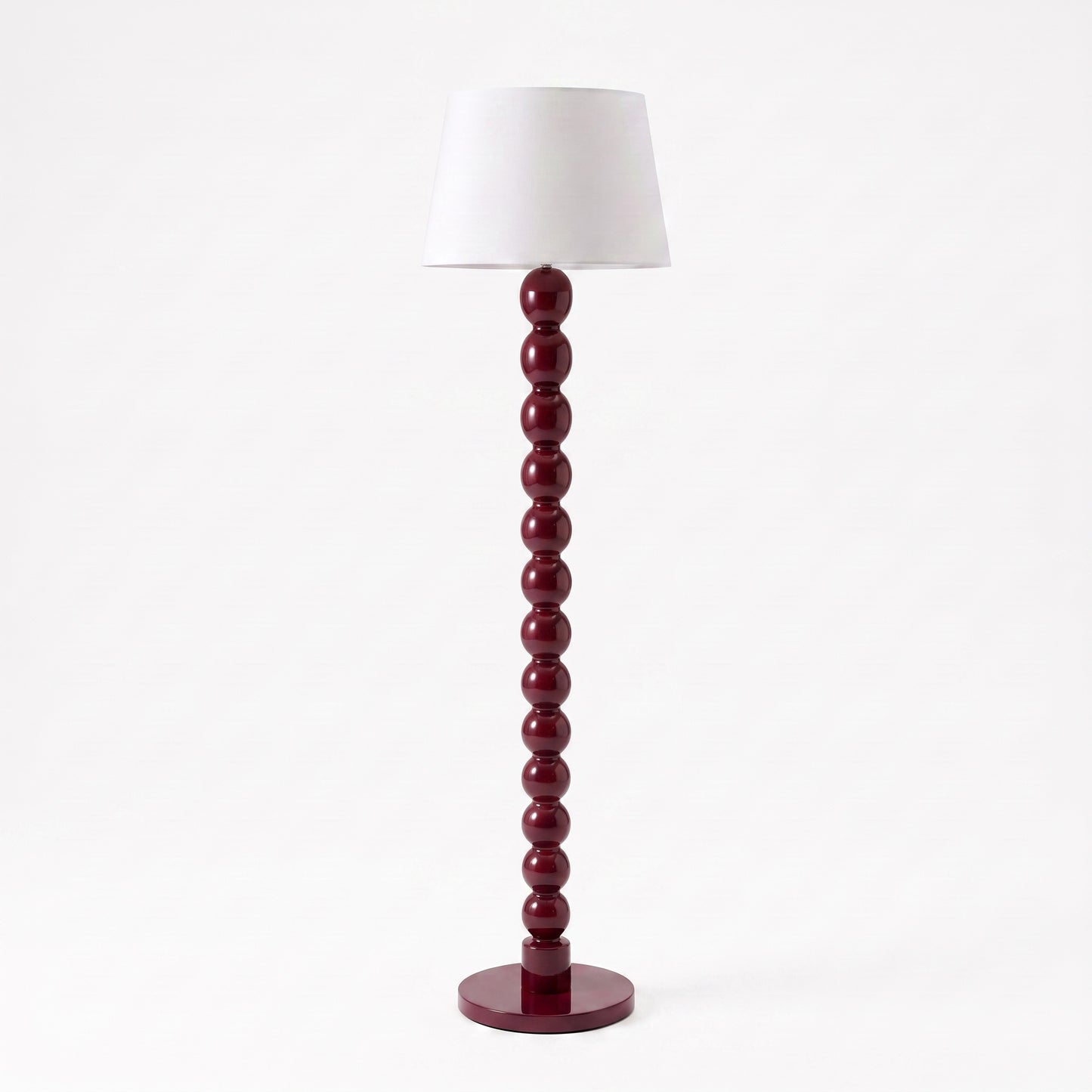 'Bubble' Floor Lamp – 150 cm | Handcrafted Teak Wood Floor Lamp in Maroon