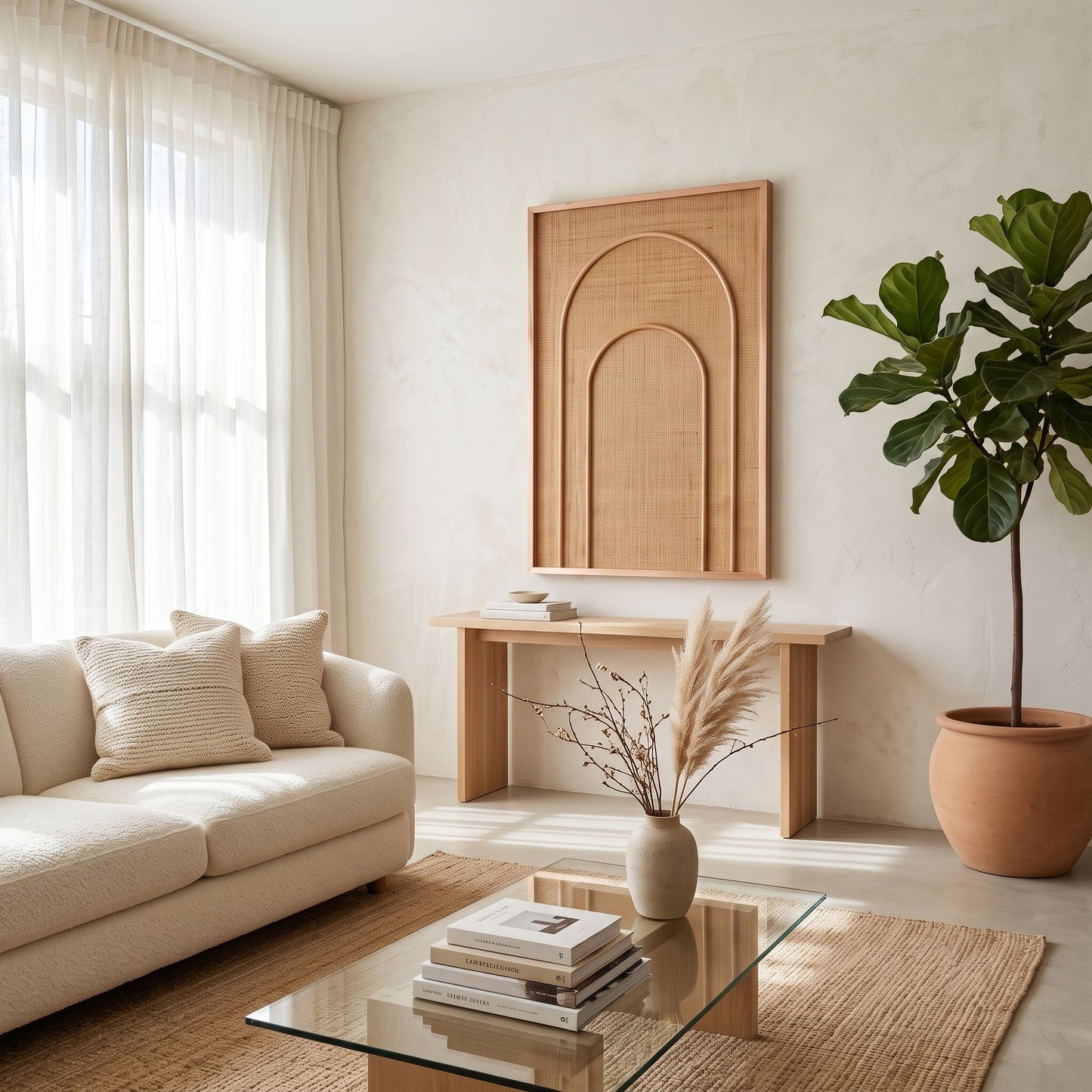 Rattan Wall Panel 'Lontar' - 100 x 60 cm