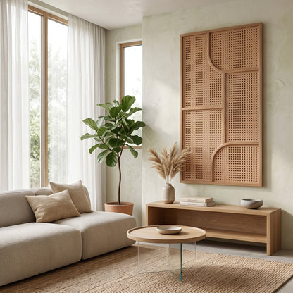 Rattan Wall Panel 'Sora' - 100 x 60 cm