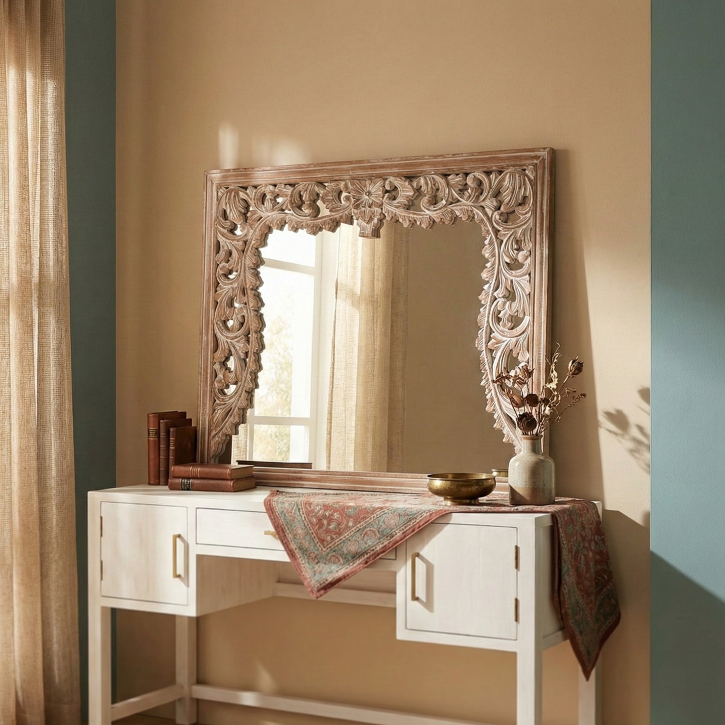 Hand Carved Mirror "Asana" - 110 cm