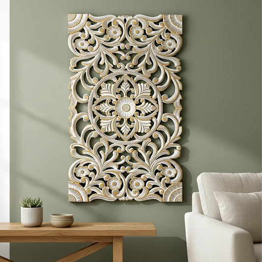Decorative Panel "Azalea" - Gold Antic Wash