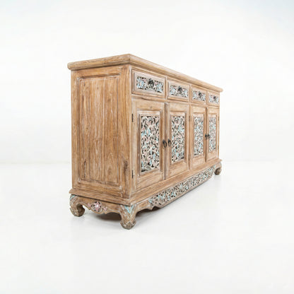 Wooden Carved Console Cabinet With Storage "Kirana" - 150 cm