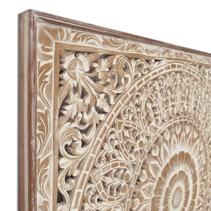 Carved Bed Headboard "Cendana" - Antic Wash