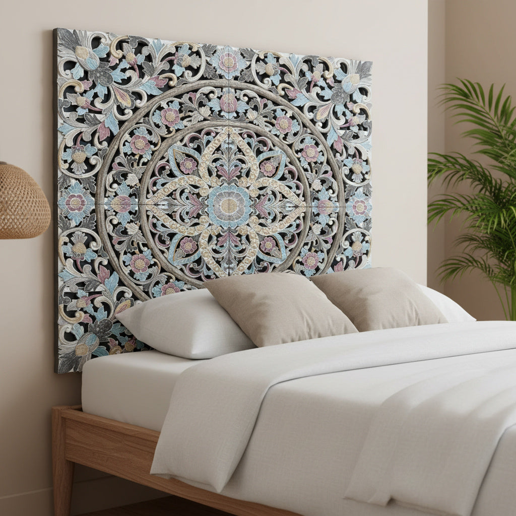 Carved Full Bed Headboard "Ceningan"