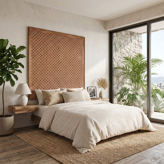 Carved Full Bed Headboard "Jagasatru"