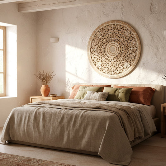 Decorative Mandala "Jemu" in Antic Wash - 100 cm