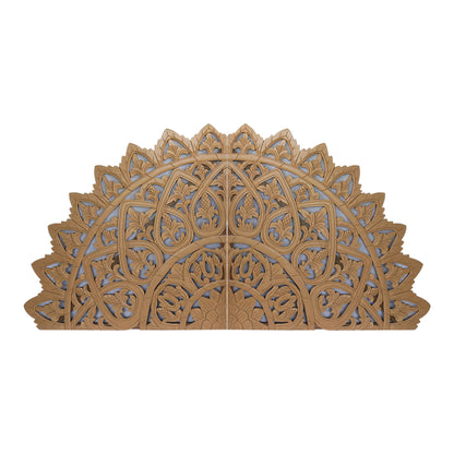 Carved Bed Headboard "Mahkota" - Natural - [US-stock]