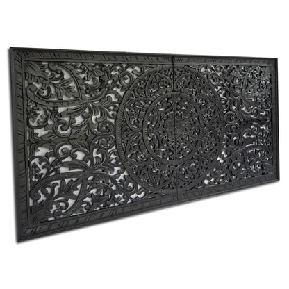 Half Size Mandala Bed Headboard "Manusa"- Natural - USA