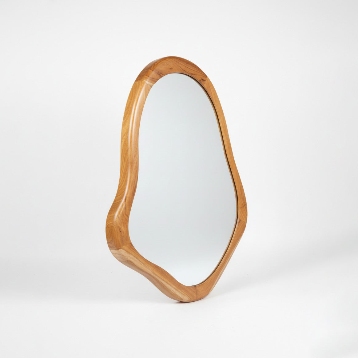 Wooden Organic Mirror 'Lestari' - Natural -  100 x 65 cm
