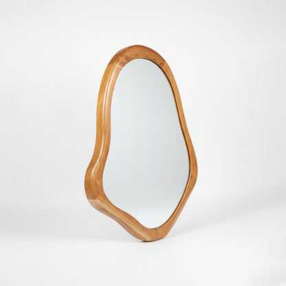 Wooden Organic Mirror 'Lestari' - Natural -  100 x 65 cm