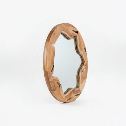 Wooden Organic Mirror "Teduh" - Natural - 60 cm