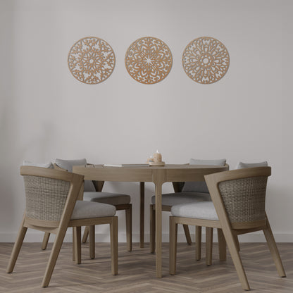 Decorative Round "Mandala Set of 3" - Brown