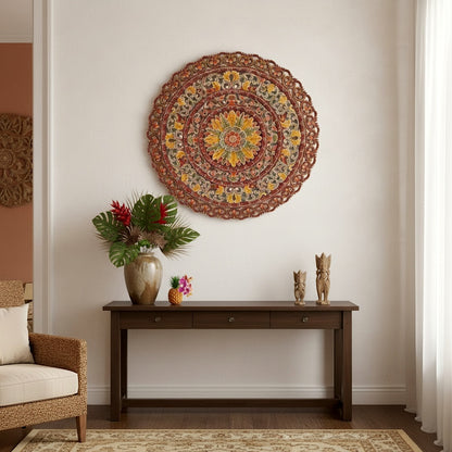 Carved Mandala Decorative Panel "Sri" - 100 cm