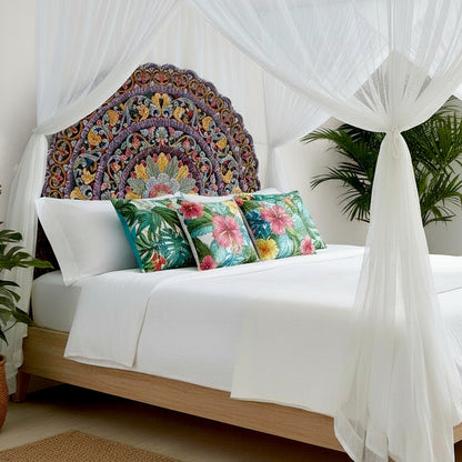 Custom Carved Bed Headboard 'Malawi' - Red