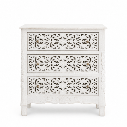 Wooden Carved Console Cabinet With Storage "Karma" - 120 x 90 cm
