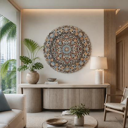 Carved Mandala Decorative Panel "Ayunina" - 100 cm