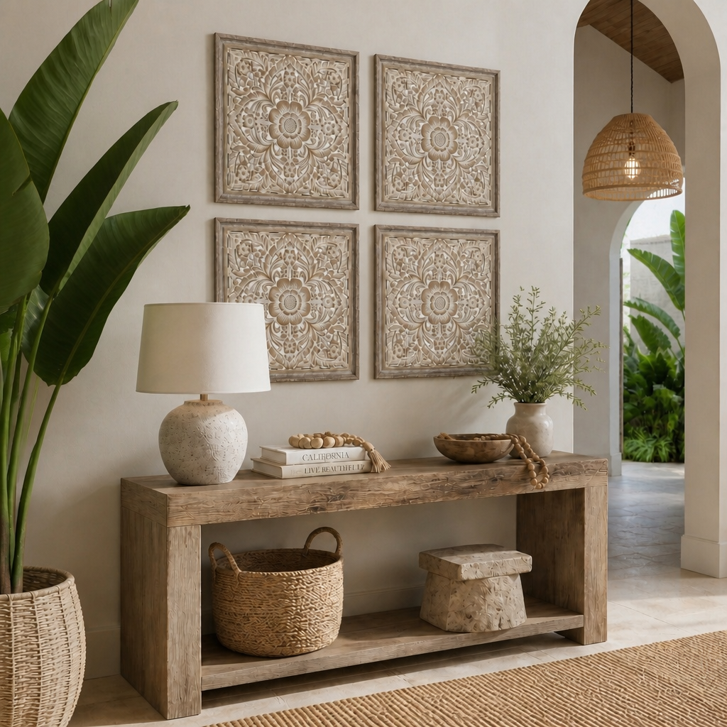 Carved Decorative Panel "Nusa" - 50 x 50 cm
