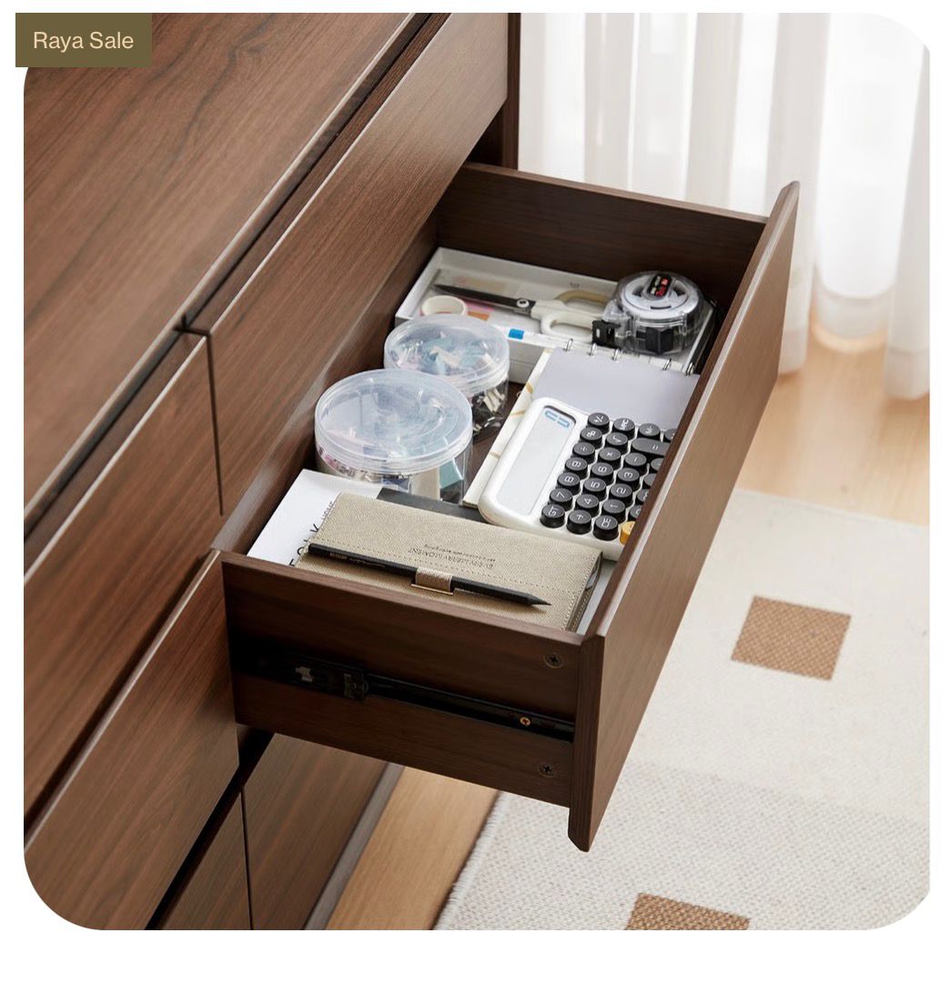 Custom Wooden Carved Chest Drawers "Pusaka" - Natural - 180 cm