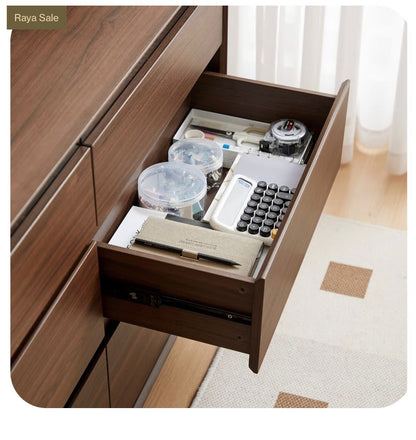 Custom Wooden Carved Chest Drawers "Pusaka" - Natural - 180 cm