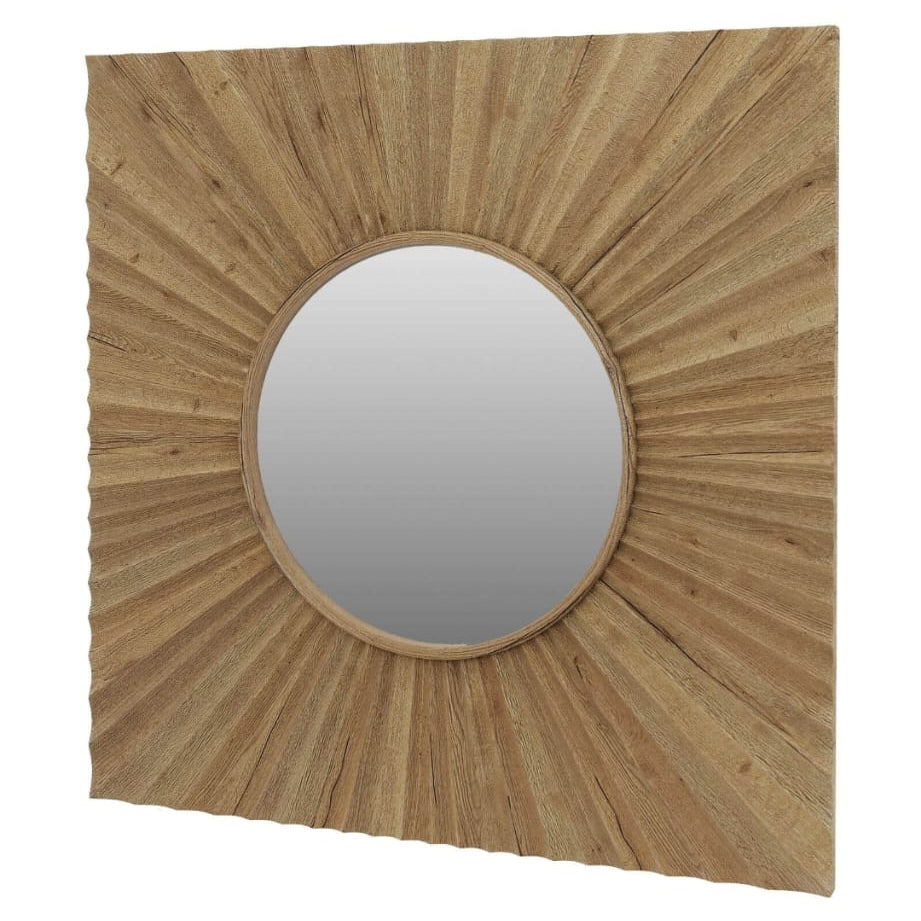 Carved Mirror "Kahbe" - Natural - 55x50cm