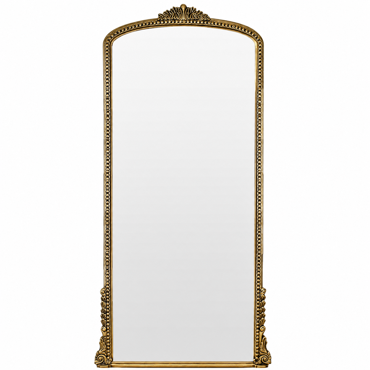 Hand Carved Mirror "Nirmala" in Gold Brass - 180 x 90 cm