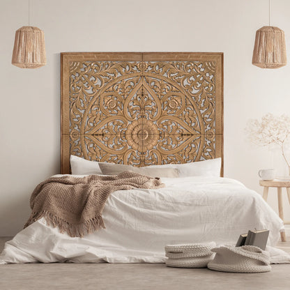 Carved Bed Headboard "Cahaya" - Export