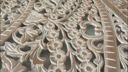 Giant Wood Wall Art / Full Bed Headboard 'Malawi' - [US-stock]