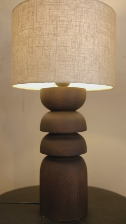 Wooden Table Lamp in Natural 'Le Kayo' - 50 cm