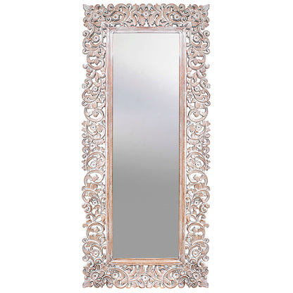 Custom Hand Carved Mirror "Agung" - Green - 180 x 100 cm