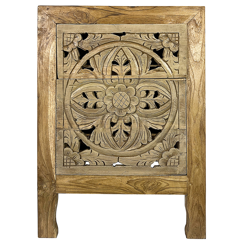 furniture carved bedside table amed natural wash bali design hand carved hand made home decorative house furniture wood material