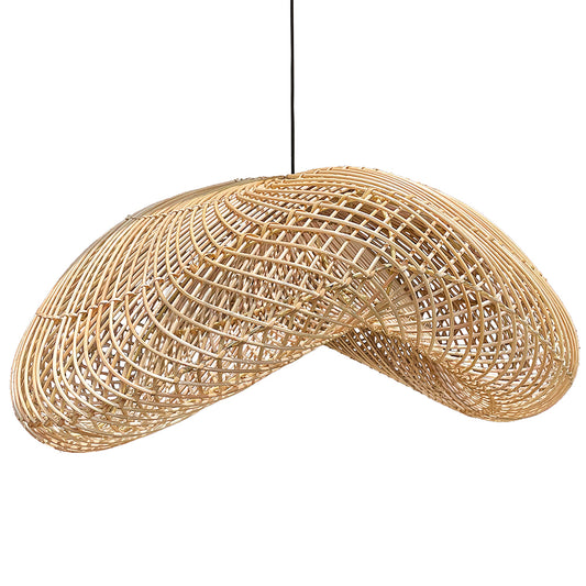 rattan pendant hang lamp shades gianyar bali design hand carved hand made home decorative house furniture wood material