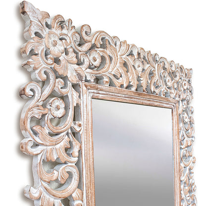 wood mirror agung antic wash bali design hand carved hand made home decorative house furniture wood material