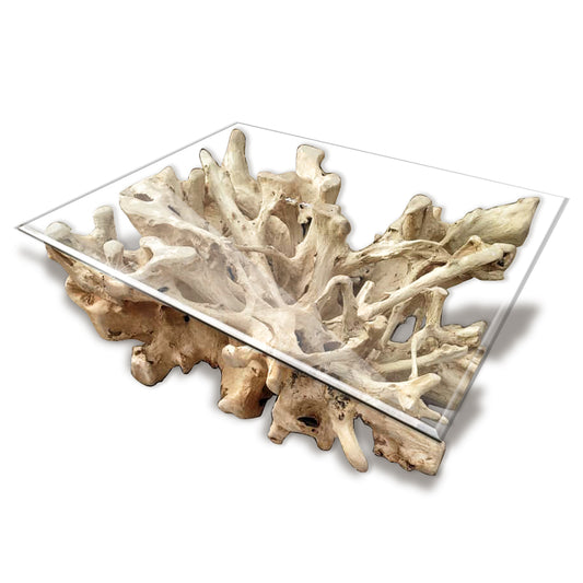 Teak Root Wooden Coffee Table "Jatee" - 110 cm
